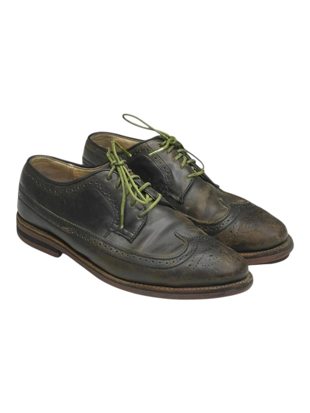 Scoop NYC x Walk Over 𖤐 Oxford Brogues Wingtips 𖤐 Olive Green 𖤐 9.5 𖤐 GQ Mag - Picture 10 of 16